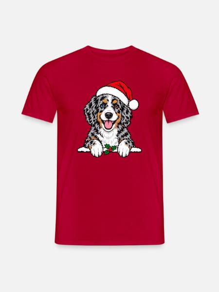 Weihnachten Aussiedoodle - Männer T-Shirt - Rot