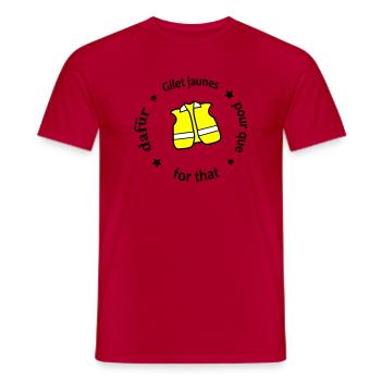 Neon Warnweste Grafik - Männer T-Shirt - Rot - Vorne - AI Model Male 178 dark (178cm)