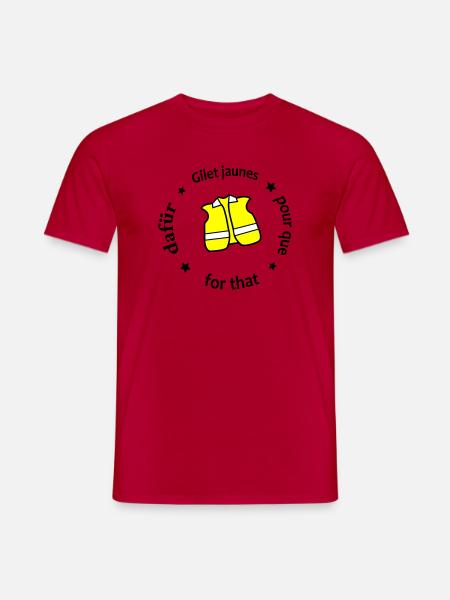 Neon Warnweste Grafik - Männer T-Shirt - Rot