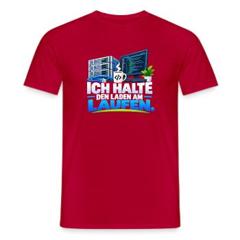 Ich halte den Laden am Laufen - Männer T-Shirt - Rot - Vorne - AI Model Male 178 dark (178cm)