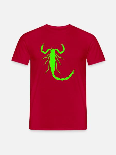 Leuchtender Skorpion Silhouette - Männer T-Shirt - Rot