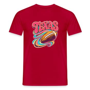 Texas Football Wirbel - Männer T-Shirt - Rot - Vorne - AI Model Male 178 dark (178cm)