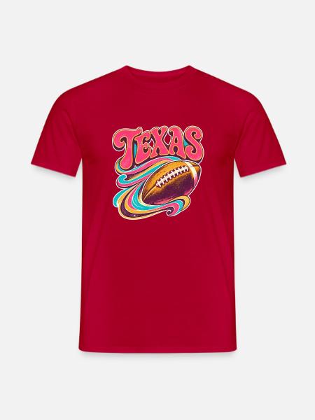 Texas Football Wirbel - Männer T-Shirt - Rot
