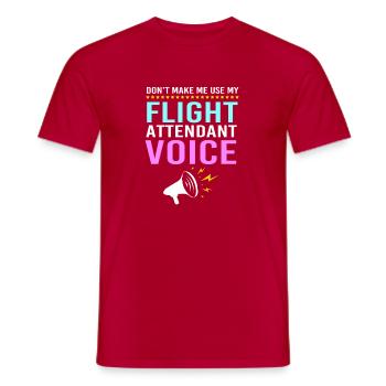 Flugbegleiter Stewardess - Männer T-Shirt - Rot - Vorne - AI Model Male 178 dark (178cm)