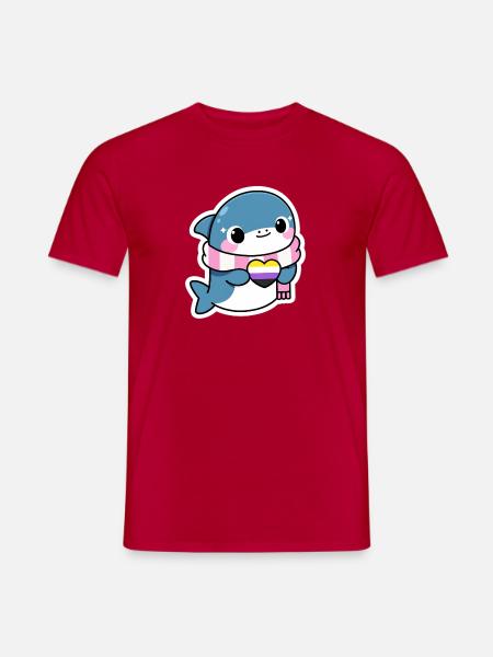 Niedlicher Hai Nonbinarypride - Männer T-Shirt - Rot