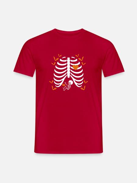 Funny Halloween Pumpkin Pregnancy - Männer T-Shirt - Rot