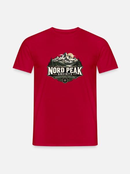 Nord Peak Gesellschaft Logo - Männer T-Shirt - Rot