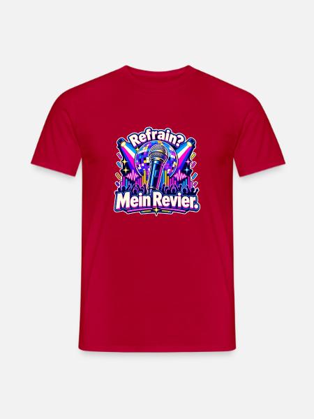 Schlager Karaoke Partysänger Schlagerfan - Männer T-Shirt - Rot