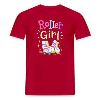 Roller Skating Girl - Männer T-Shirt - Rot - Vorne - AI Model Male 178 dark (178cm)