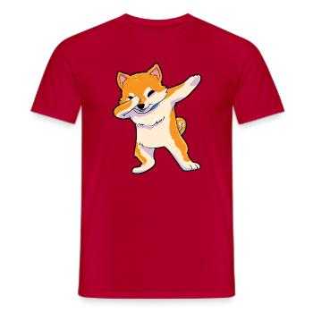 Shiba Inu Dab - Männer T-Shirt - Rot - Vorne - AI Model Male 178 dark (178cm)