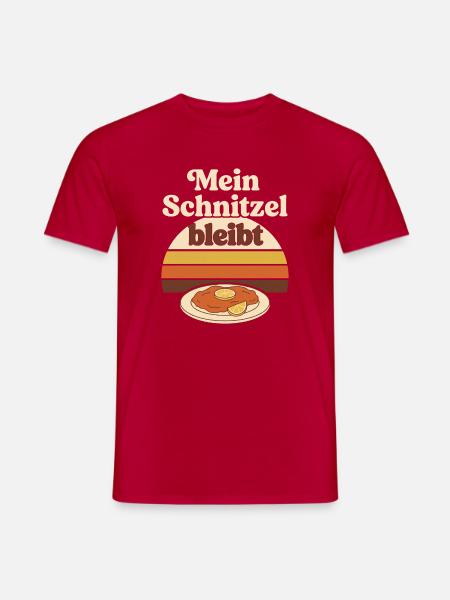 Mein Schnitzel bleibt Spruch Retro - Männer T-Shirt - Rot