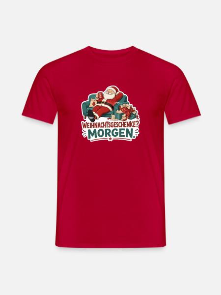 Weihnachtsgeschenke Morgen Cartoon - Männer T-Shirt - Rot