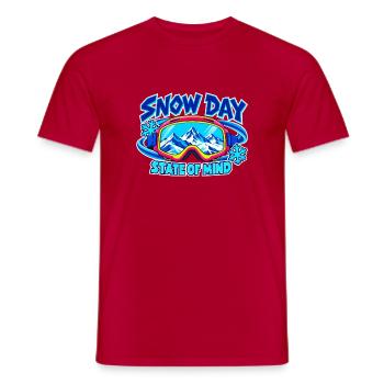 Geisteszustand am Schneetag: Skibrille - Männer T-Shirt - Rot - Vorne - AI Model Male 178 dark (178cm)