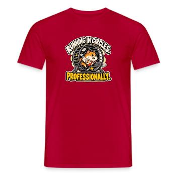 Im Kreis drehen. Beruflich. - Männer T-Shirt - Rot - Vorne - AI Model Male 178 dark (178cm)
