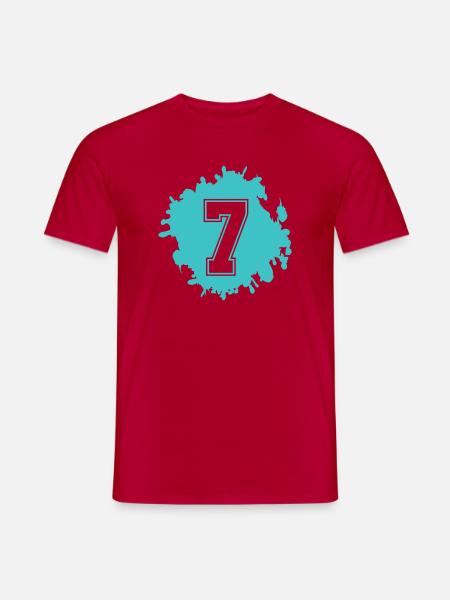 Türkis-Sieben Tinten-Splash - Männer T-Shirt - Rot