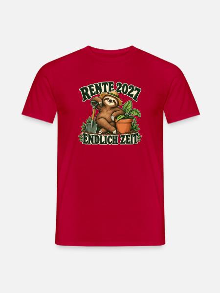 Rente 2027! - Endlich Gartenzeit - Männer T-Shirt - Rot