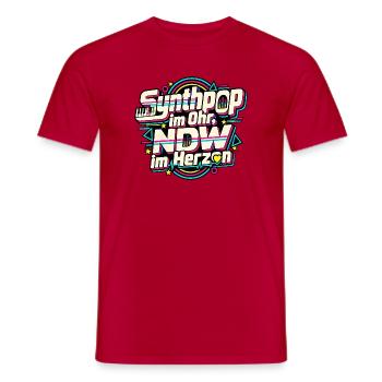 Synthpop NDW 80er Musik Fan Nostalgie - Männer T-Shirt - Rot - Vorne - AI Model Male 178 dark (178cm)