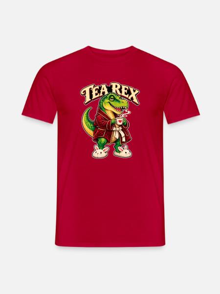 Tea Rex Kuschel-Dino im Tee-Look - Männer T-Shirt - Rot