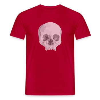 Grau Schädel Illustration - Männer T-Shirt - Rot - Vorne - AI Model Male 178 dark (178cm)