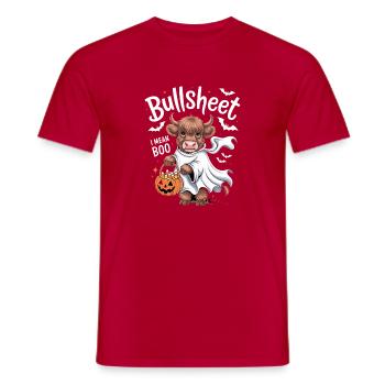  Bullsheet I Mean Boo Hochlandrind Geist Halloween - Männer T-Shirt - Rot - Vorne - AI Model Male 178 dark (178cm)