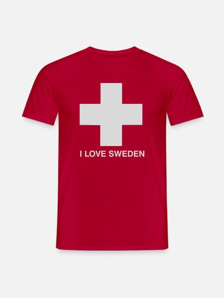 I LOVE SWEDEN - Männer T-Shirt - Rot