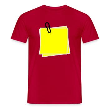 Postit | Zettel | gelber Zettel | Sticker | - T-shirt homme - rouge - Devant - AI Model Male 178 dark (178cm)