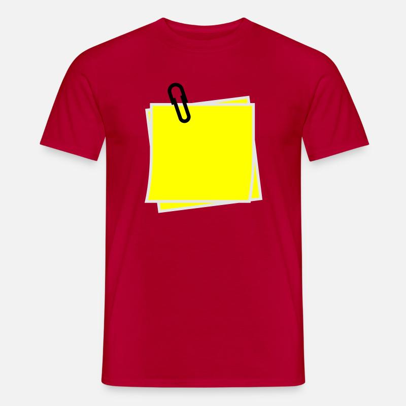Postit | Zettel | gelber Zettel | Sticker | - T-shirt homme - rouge