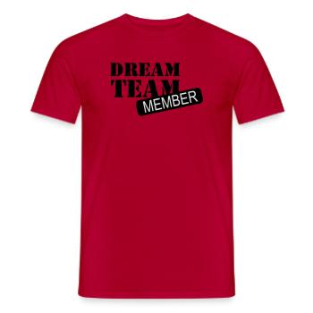 6061912 121196980 dreamteam - Men's T-Shirt - red - Front - AI Model Male 178 dark (178cm)
