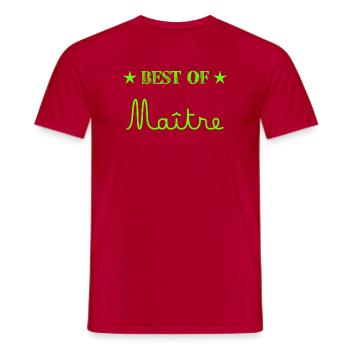 MAÎTRE. MERCI. MERCI MAÎTRE. CADEAU MAÎTRE - T-shirt homme - rouge - Devant - AI Model Male 178 dark (178cm)