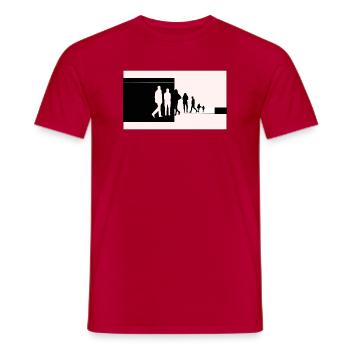 Silhouettes in transition - Men's T-Shirt - red - Front - AI Model Male 178 dark (178cm)