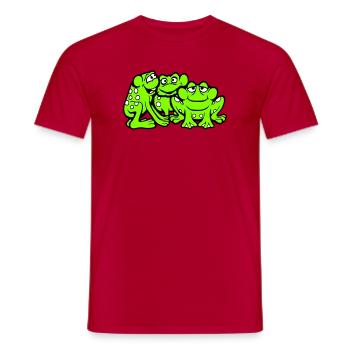 3 grenouilles équipe crapaud amis cool équipage drôle mignon - T-shirt homme - rouge - Devant - AI Model Male 178 dark (178cm)