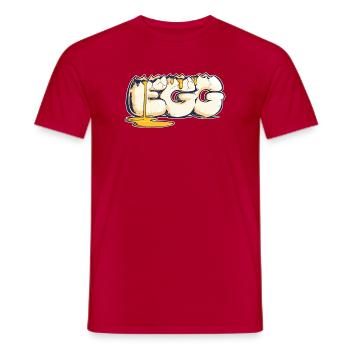 Egg, Drawn Word (2) - Men's T-Shirt - red - Front - AI Model Male 178 dark (178cm)