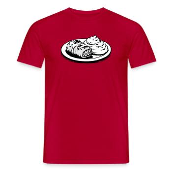 Golubzi Krautwickel mit Kartoffel Püree  - Männer T-Shirt - Rot - Vorne - AI Model Male 178 dark (178cm)