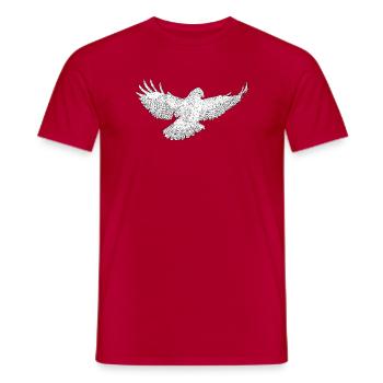Art de silhouette de l’oiseau de proie en vol - T-shirt homme - rouge - Devant - AI Model Male 178 dark (178cm)