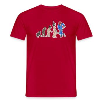 Evolution Eishockeyspieler  - Men's T-Shirt - red - Front - AI Model Male 178 dark (178cm)