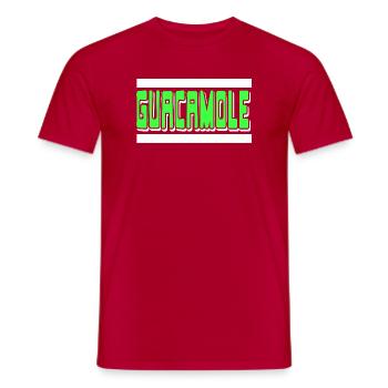 Guacamole Bold Green Funny Snack Typography - Männer T-Shirt - Rot - Vorne - AI Model Male 178 dark (178cm)
