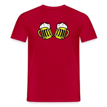 Bier Bierkrug Prost Comic - Männer T-Shirt - Rot - Vorne - AI Model Male 178 dark (178cm)