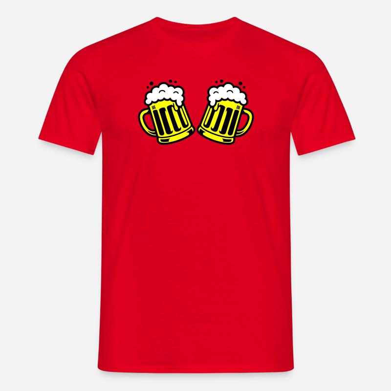 Bier Bierkrug Prost Comic - Männer T-Shirt - Rot