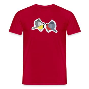 Fighting little birds - Men's T-Shirt - red - Front - AI Model Male 178 dark (178cm)