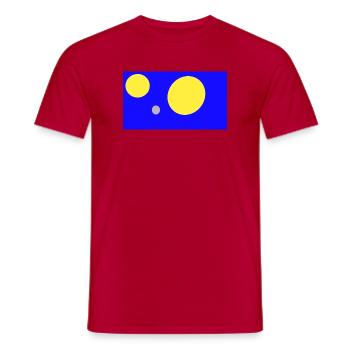 Blaues Geometrie-Tripel: Kreise - Männer T-Shirt - Rot - Vorne - AI Model Male 178 dark (178cm)