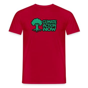 Tree Root Climate Nature Logo - Men's T-Shirt - red - Front - AI Model Male 178 dark (178cm)
