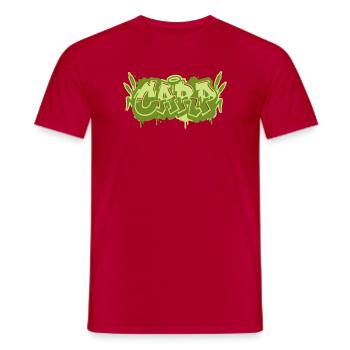 Karpfen Graffiti Schriftzug - Männer T-Shirt - Rot - Vorne - AI Model Male 178 dark (178cm)