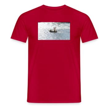Fischerboot im Glitzermeer - Männer T-Shirt - Rot - Vorne - AI Model Male 178 dark (178cm)