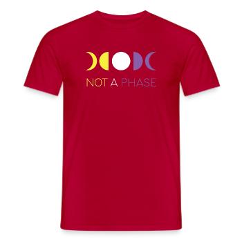 Mois de la fierté LGBTQ - Pas une phase - Non-binaire - T-shirt homme - rouge - Devant - AI Model Male 178 dark (178cm)