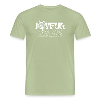 Joie de Noël festive Conception graphique - T-shirt homme - vert sauge - Devant - AI Model Male 178 light (178cm)