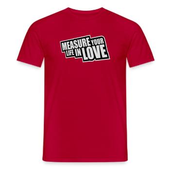 Measure Your Life In Love Inspirational Love Logo - Men's T-Shirt - red - Front - AI Model Male 178 dark (178cm)