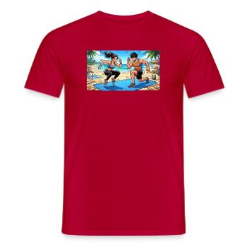 Formation des couples - T-shirt homme - rouge - Devant - AI Model Male 178 dark (178cm)