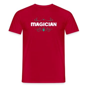Magier-Logo mit Barockornament - Männer T-Shirt - Rot - Vorne - AI Model Male 178 dark (178cm)