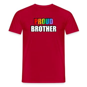 Proud Brother LGBT Pride Rainbow   - Men's T-Shirt - red - Front - AI Model Male 178 dark (178cm)