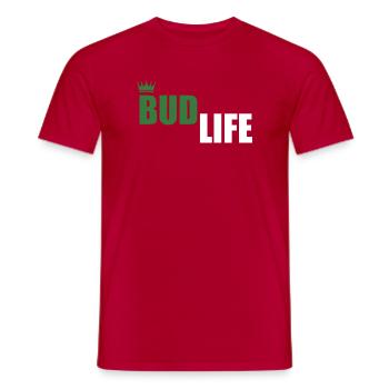 Bud Crown – Minimalistisches Logo für Streetwear - Männer T-Shirt - Rot - Vorne - AI Model Male 178 dark (178cm)